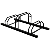 Bicycle stand | Row system | hot-dip galvanised and coated in RAL9005 | 3 parking spaces